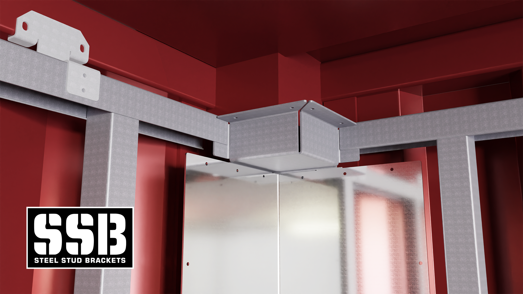 Corner Casting Covers for steel stud framing Installed