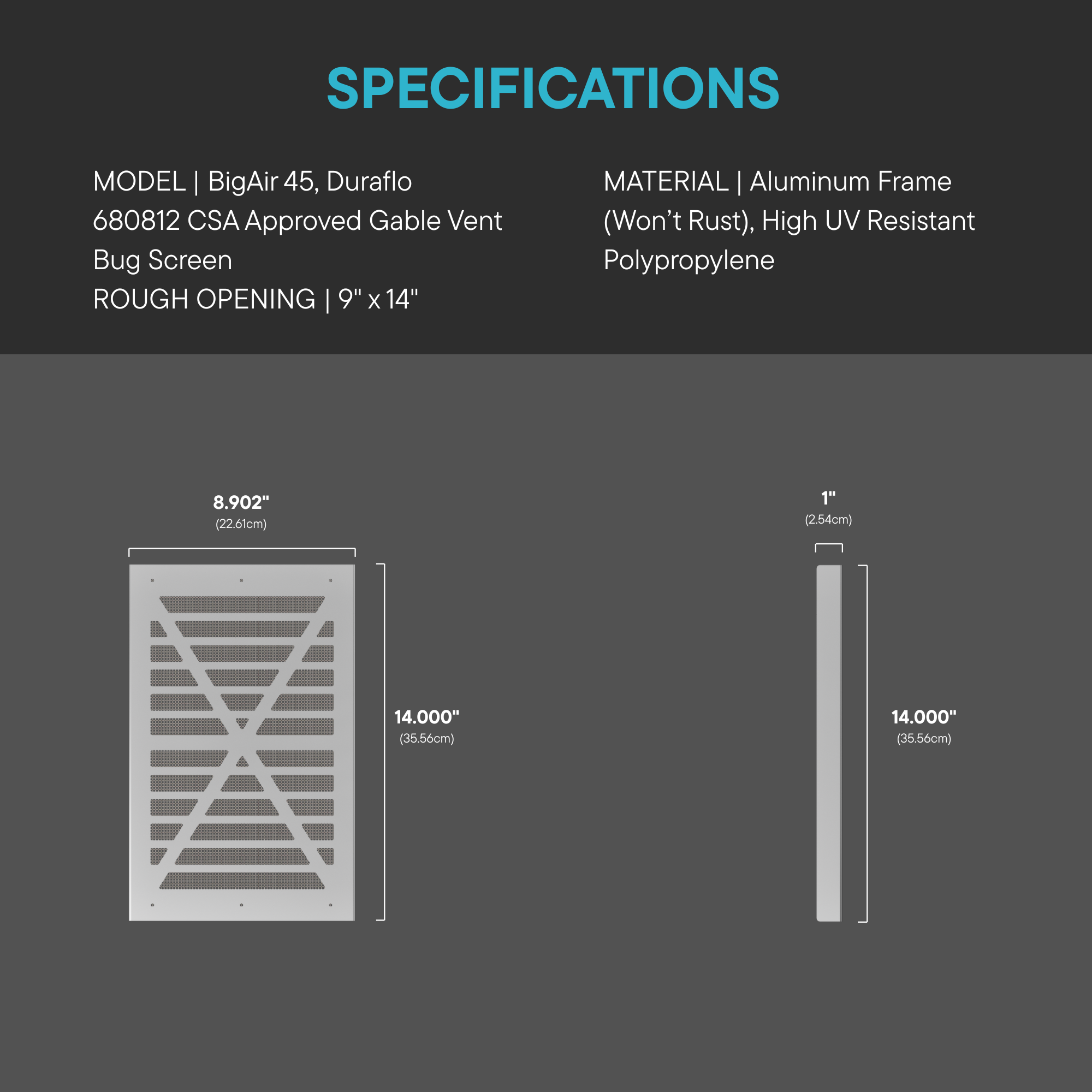 BIG AIR® 45 Louvered Gable Vents