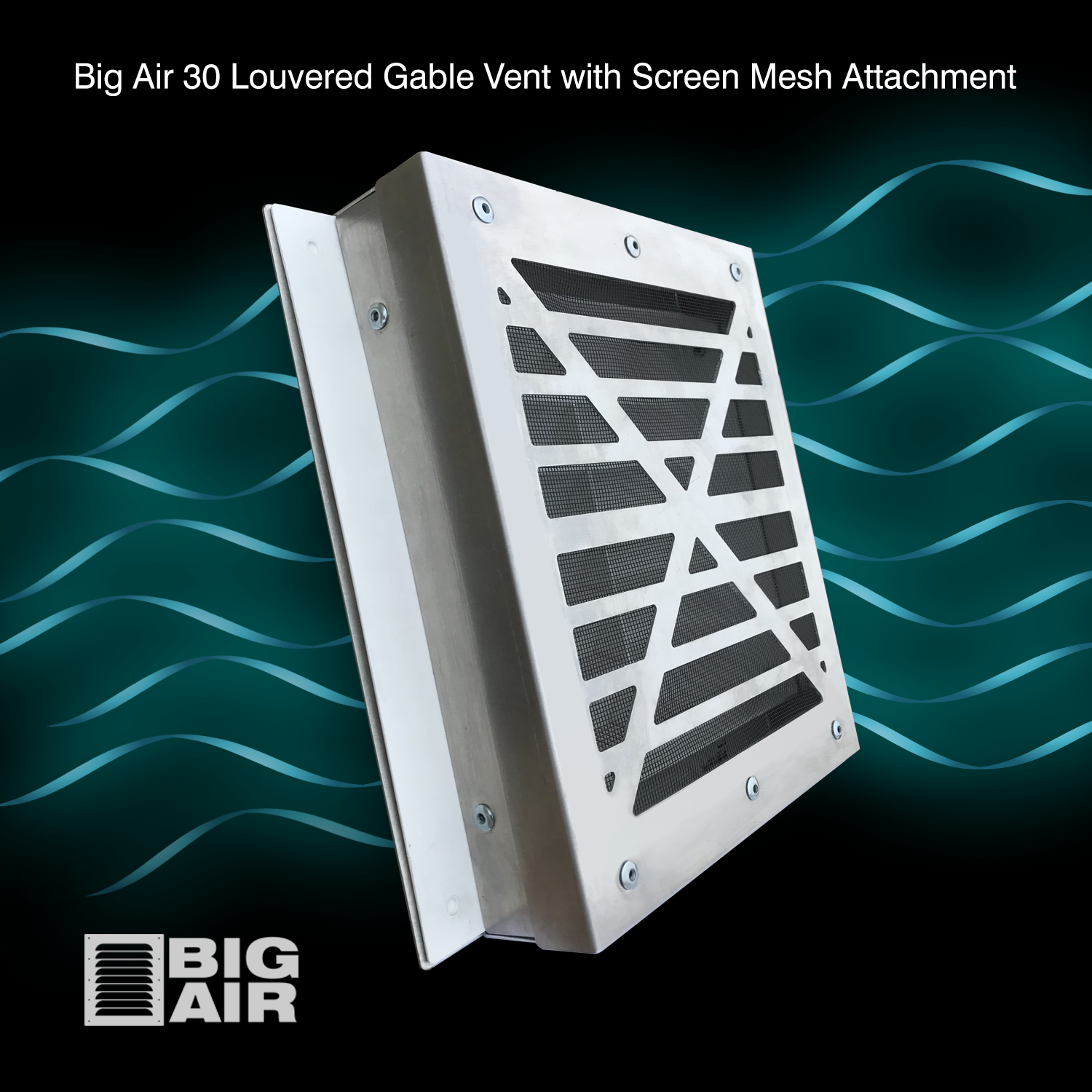 BigAir30 louvered gable vent infographic showing wind going through the vent