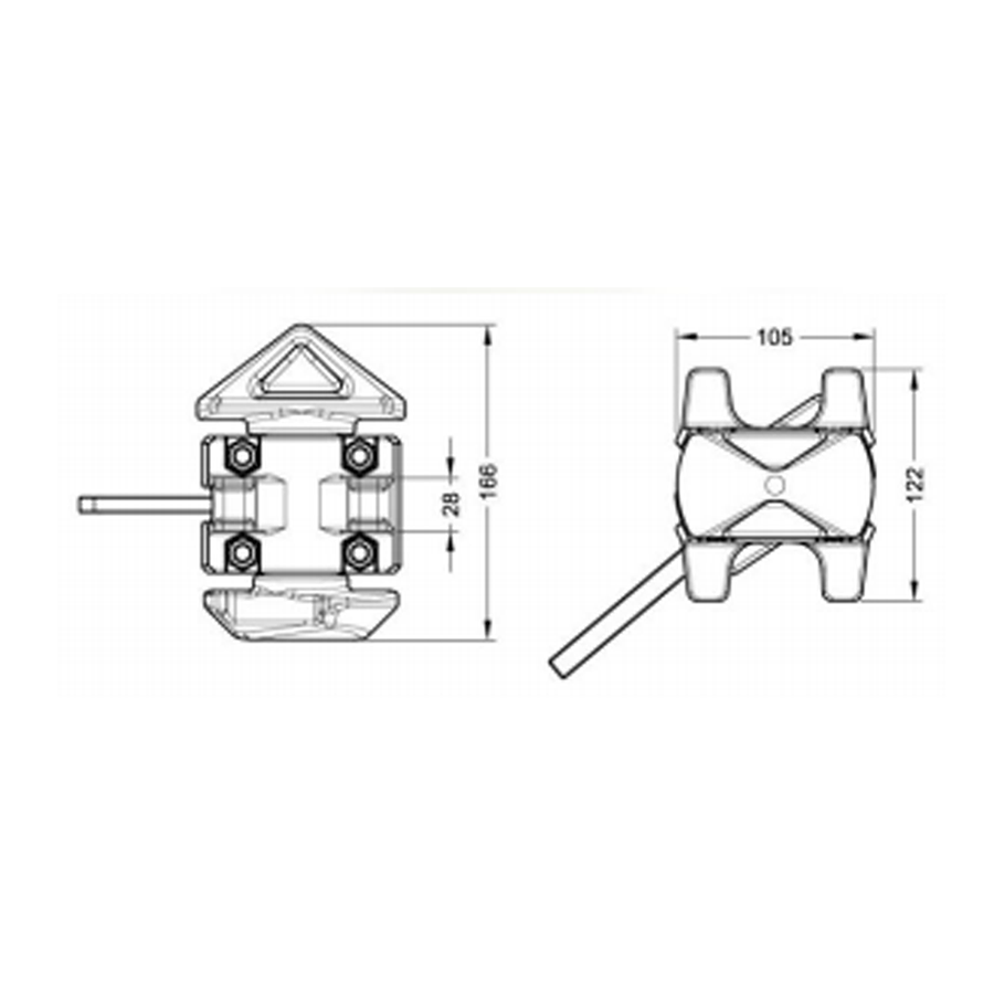 Dovetail Deck Mount Twist Locks diagram for shipping containers