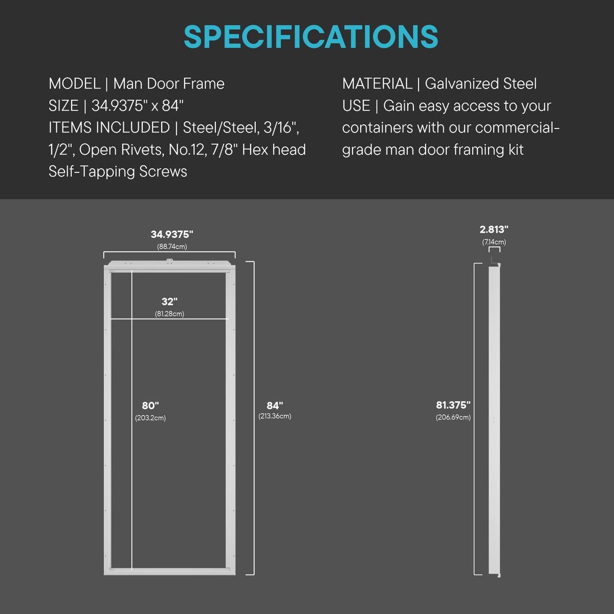 Fiberglass / Composite Insulated Man Door & Frame Kits (6 Pack)