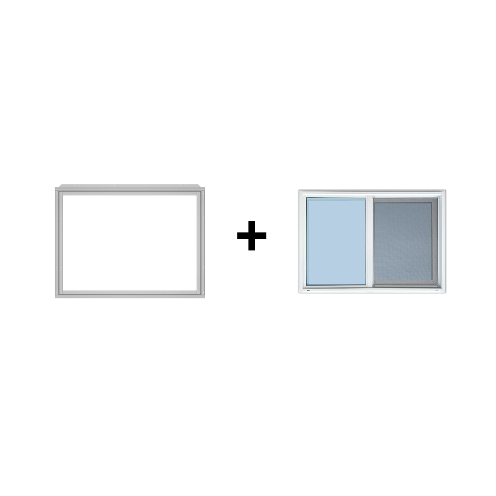 42″ x 30″ Side Wall Window Frame + Vinyl Window Bundle