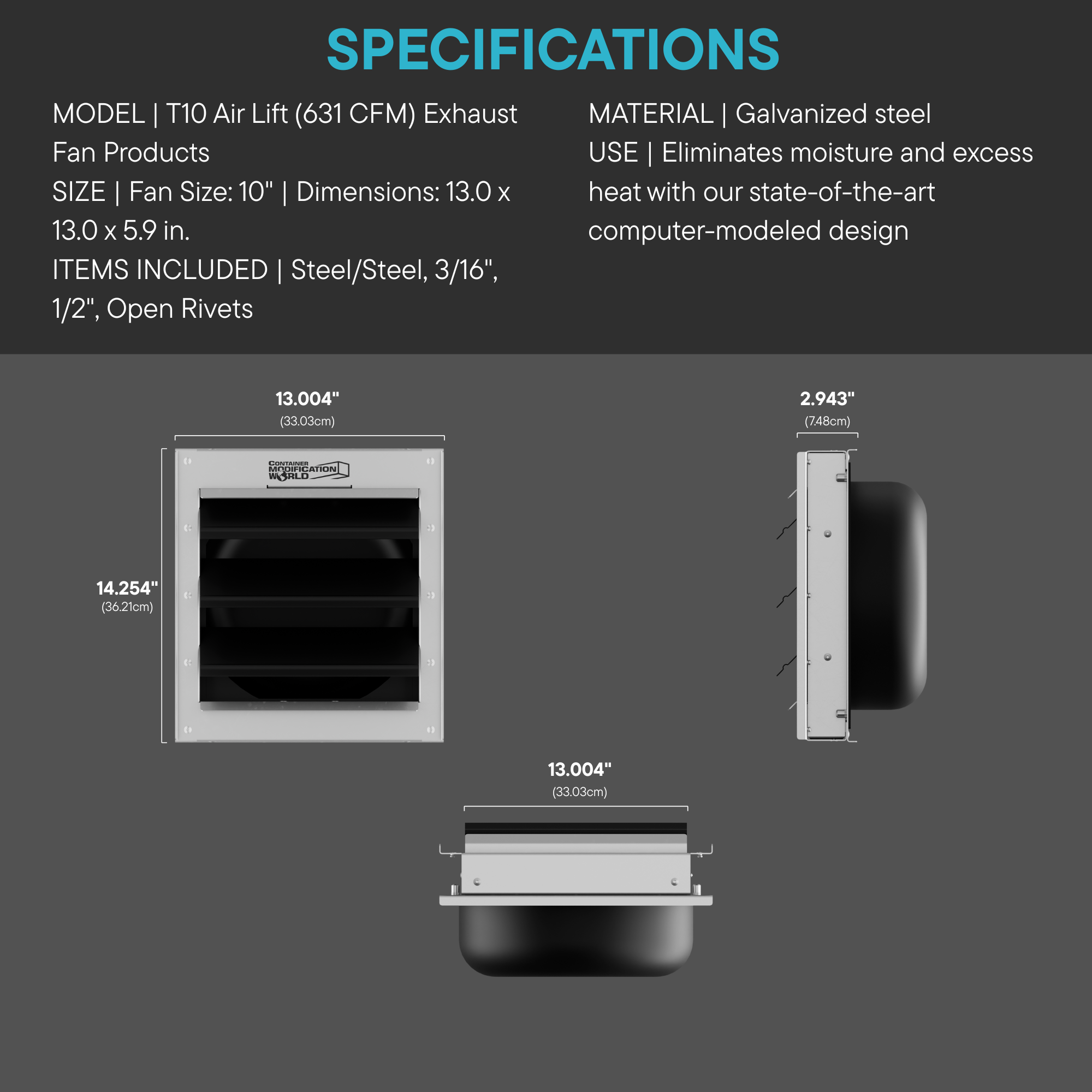 BIG AIR® T10 AirLift (631 CFM) Exhaust Fan Products