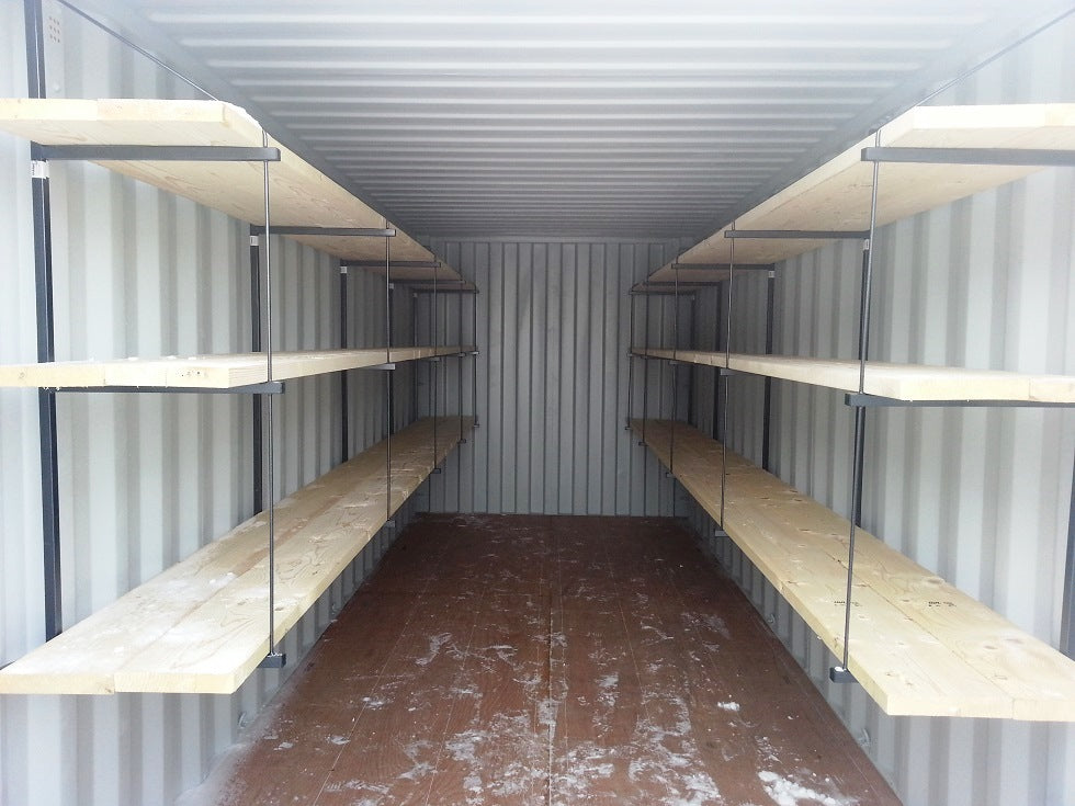 Hanging Shipping Container Shelving Brackets (3 Pack)