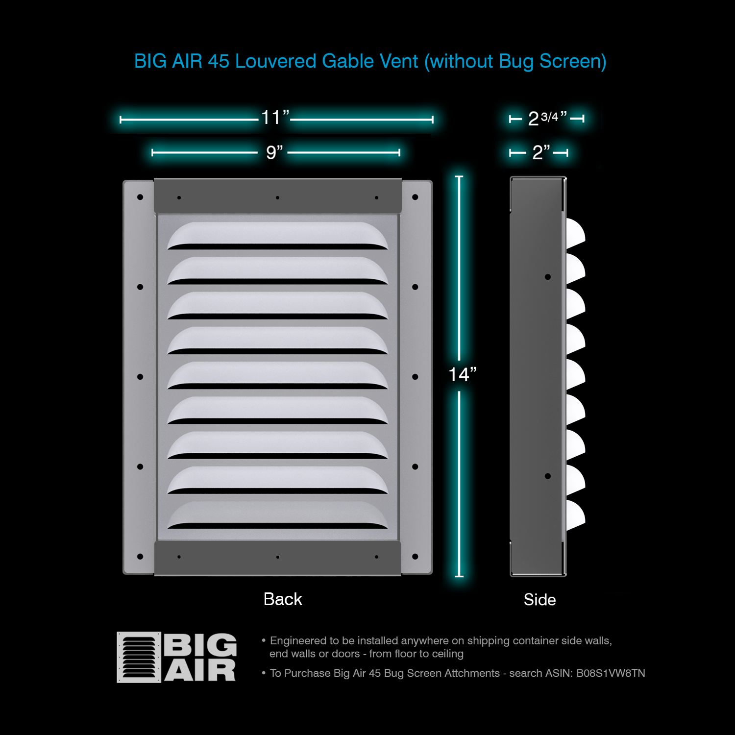 BigAir 45 Louvered Gable Vents