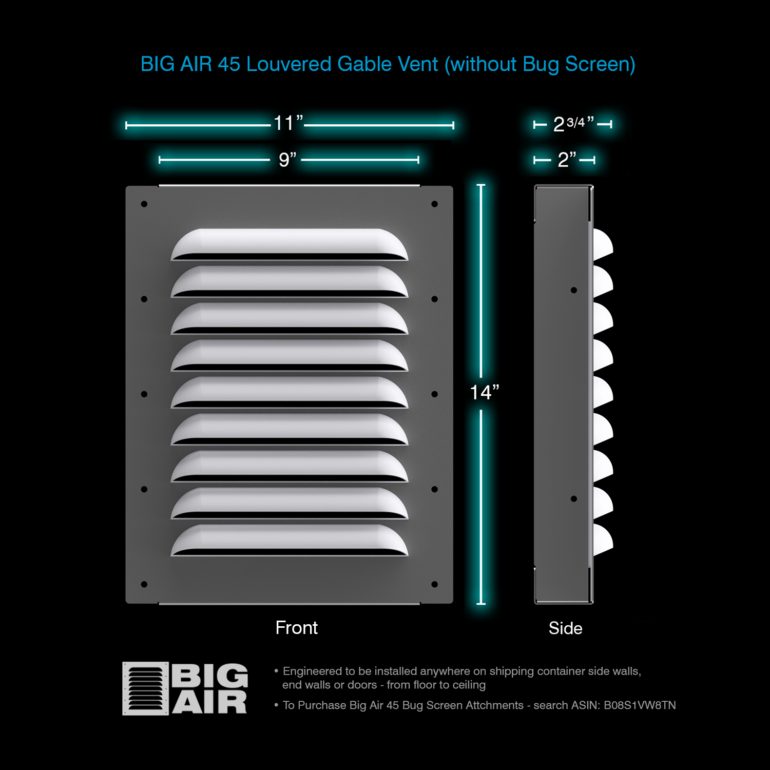 BigAir 45 Louvered Gable Vents